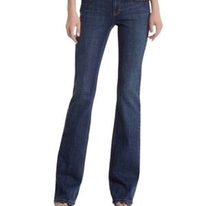 White House Black Market Dark Wash Mid-rise Noir Flare Leg Denim Jeans
